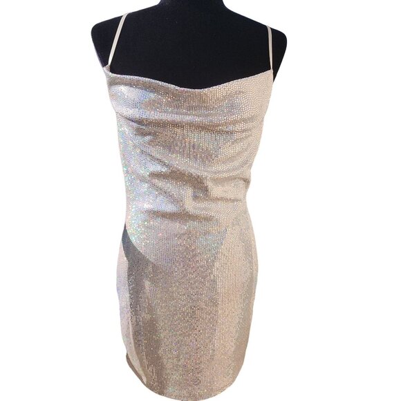 💎🎉♛⚜ Sparkly Dazzling Embellished Shimmering Party Holiday Cocktail Sexy Dress - Picture 9 of 16